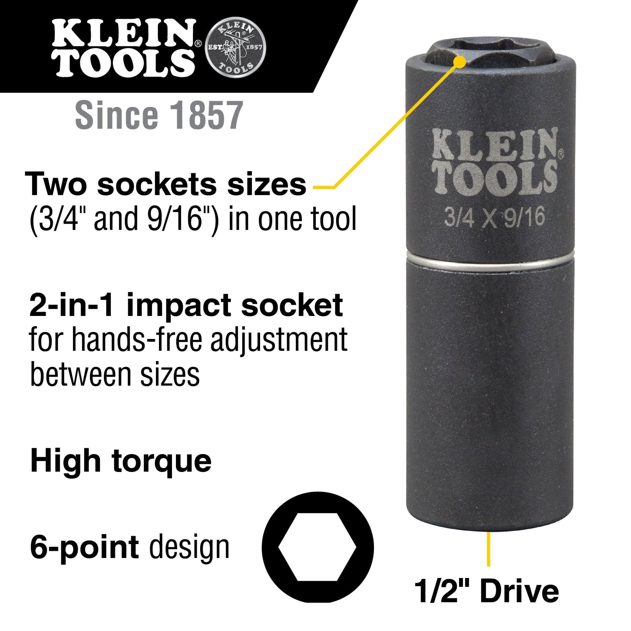 2 - in - 1 Impact Socket, 6 - Point, 3/4 and 9/16 - Inch - (94 - 66004) - Lined Out 2 - in - 1 Impact Socket, 6 - Point, 3/4 and 9/16 - Inch - (94 - 66004)Impact Socket