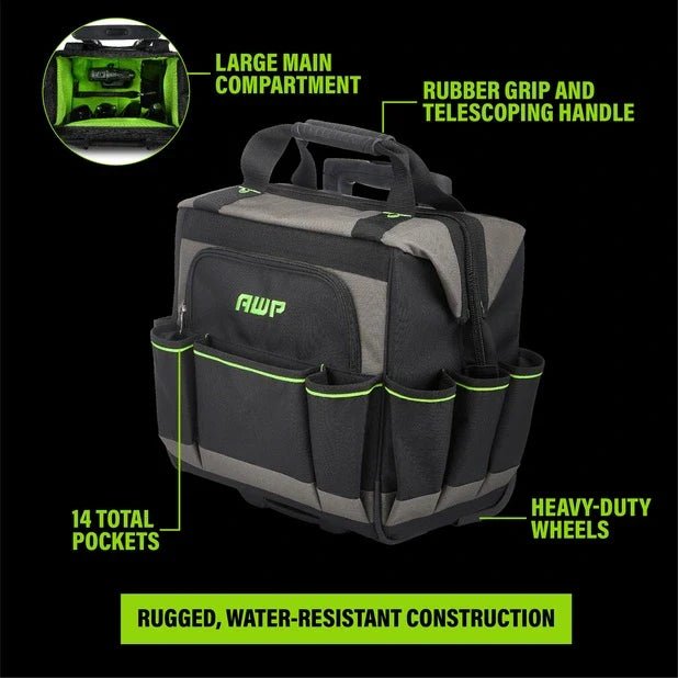 AWP L - 22814 14 in. Rolling Tool Bag - Lined Out AWP L - 22814 14 in. Rolling Tool BagTool Bags