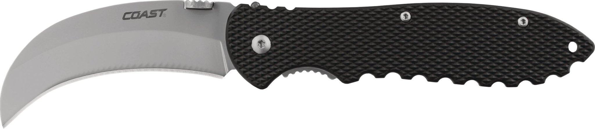 COAST DX300 Double Lock Hooked Blade Folding Knife 21627 - Lined Out COAST DX300 Double Lock Hooked Blade Folding Knife 21627Utility Knives