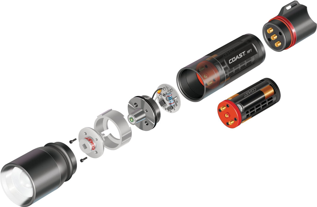 COAST HP7 Pure Beam Focusing Flashlight 19279 - Lined Out COAST HP7 Pure Beam Focusing Flashlight 19279Flashlights
