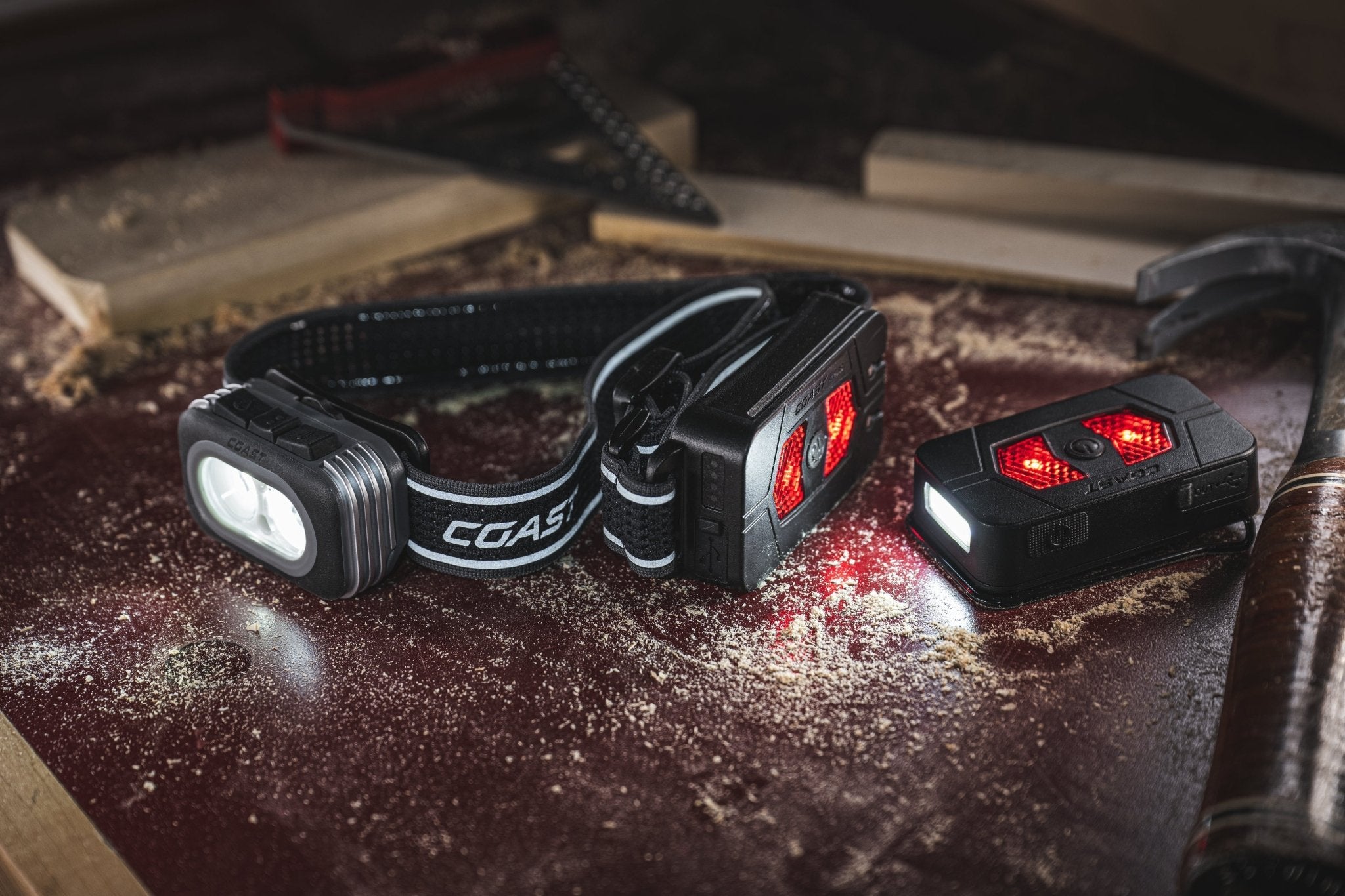 COAST RL20R Tri Color Rechargeable Headlamp with Dimmer Control 30899 - Lined Out COAST RL20R Tri Color Rechargeable Headlamp with Dimmer Control 30899Flashlights