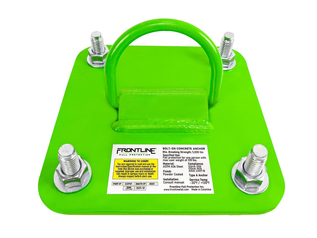 Concrete and Steel D - Ring Reusable Anchor Plate - Lined Out Concrete and Steel D - Ring Reusable Anchor PlateWork Safety Harnesses