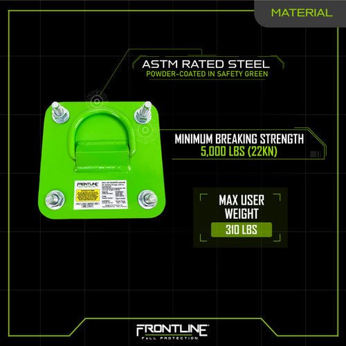 Concrete and Steel D - Ring Reusable Anchor Plate - Lined Out Concrete and Steel D - Ring Reusable Anchor PlateWork Safety Harnesses