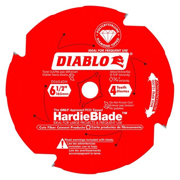 Diablo D0604DHA 6 - 1/2 in. x 4 Tooth (PCD) Fiber Cement HardieBlade - Lined Out Diablo D0604DHA 6 - 1/2 in. x 4 Tooth (PCD) Fiber Cement HardieBladeSaw Blades