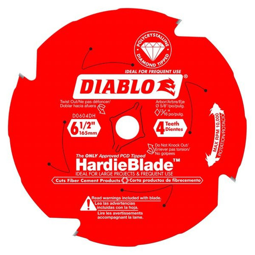 Diablo D0604DHA 6 - 1/2 in. x 4 Tooth (PCD) Fiber Cement HardieBlade - Lined Out Diablo D0604DHA 6 - 1/2 in. x 4 Tooth (PCD) Fiber Cement HardieBladeSaw Blades