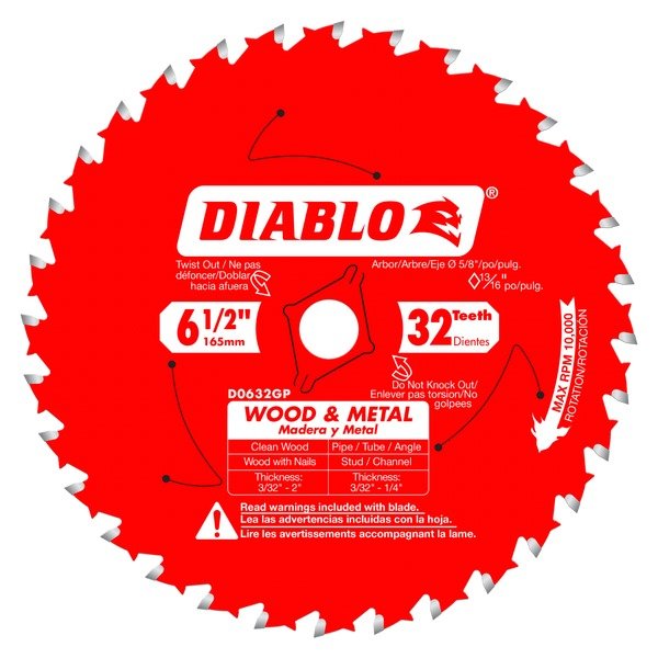 Diablo D0632GPA 6 - 1/2 in. x 32 Tooth Wood & Metal Carbide Saw Blade - Lined Out Diablo D0632GPA 6 - 1/2 in. x 32 Tooth Wood & Metal Carbide Saw BladeSaw Blades
