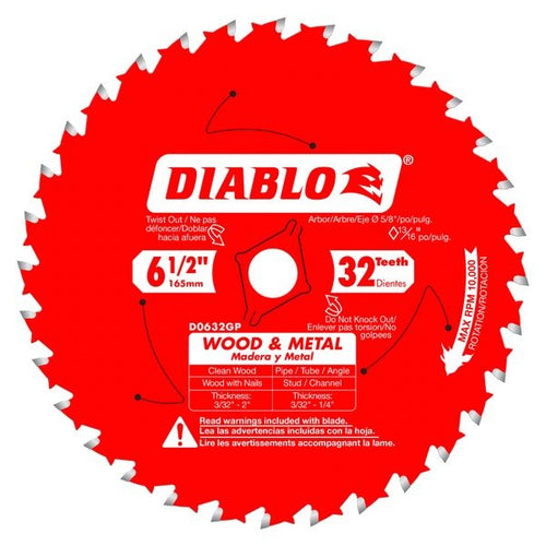 Diablo D0632GPA 6 - 1/2 in. x 32 Tooth Wood & Metal Carbide Saw Blade - Lined Out Diablo D0632GPA 6 - 1/2 in. x 32 Tooth Wood & Metal Carbide Saw BladeSaw Blades