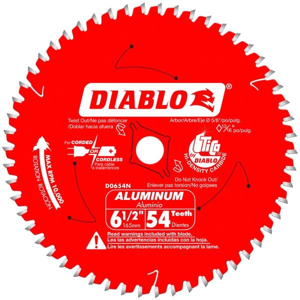 Diablo D0654NA 6 - 1/2 in. x 54 Tooth Medium Aluminum Cutting Saw Blade - Lined Out Diablo D0654NA 6 - 1/2 in. x 54 Tooth Medium Aluminum Cutting Saw BladeSaw Blades