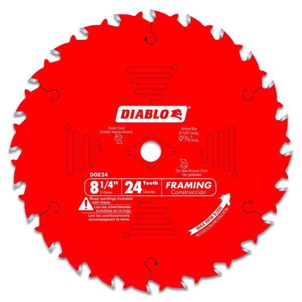 Diablo D0824X 8 - 1/4 in. x 24 Tooth Framing Saw Blade - Lined Out Diablo D0824X 8 - 1/4 in. x 24 Tooth Framing Saw BladeSaw Blades