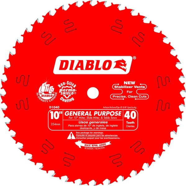 Diablo D1040X 10 in. x 40 Tooth General Purpose Saw Blade - Lined Out Diablo D1040X 10 in. x 40 Tooth General Purpose Saw BladeSaw Blades