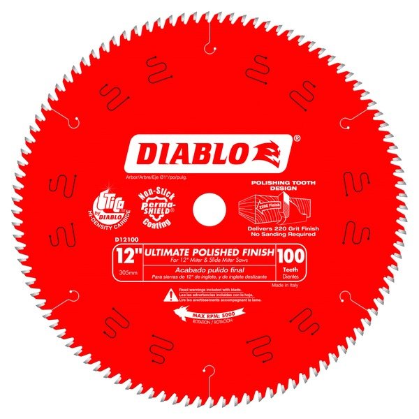 Diablo D12100X 12 in. x 100 Tooth Ultimate Polished Finish Saw Blade - Lined Out Diablo D12100X 12 in. x 100 Tooth Ultimate Polished Finish Saw BladeSaw Blades