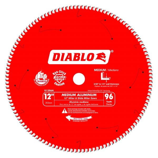Diablo D1296N 12 in. X 96 Tooth Medium Aluminum Saw Blade - Lined Out Diablo D1296N 12 in. X 96 Tooth Medium Aluminum Saw BladeSaw Blades