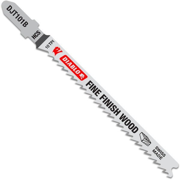 Diablo DJT101B5 4 in. 10 TPI High Carbon Steel T - Shank Jig Saw Blades for Fine Finish Cuts in Wood (5 - Pack) - Lined Out Diablo DJT101B5 4 in. 10 TPI High Carbon Steel T - Shank Jig Saw Blades for Fine Finish Cuts in Wood (5 - Pack)Jigsaw Accessories