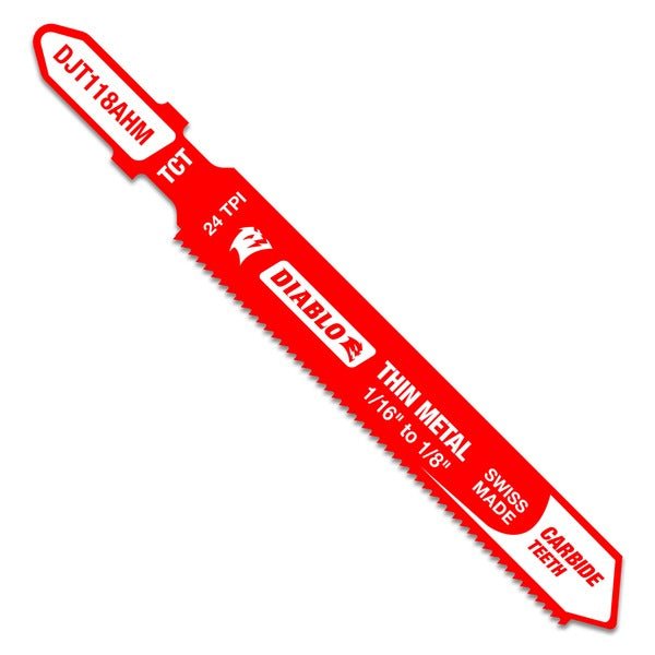 Diablo DJT118AHM 3 - 1/4 in. 24 TPI Carbide T - Shank Jig Saw Blade for Thin Metal - Lined Out Diablo DJT118AHM 3 - 1/4 in. 24 TPI Carbide T - Shank Jig Saw Blade for Thin MetalJigsaw Accessories