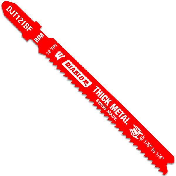 Diablo DJT121BF5 3 - 3/8 in. 12 TPI Bi - Metal T - Shank Jig Saw Blades for Thick Metal (5 - Pack) - Lined Out Diablo DJT121BF5 3 - 3/8 in. 12 TPI Bi - Metal T - Shank Jig Saw Blades for Thick Metal (5 - Pack)Jigsaw Accessories
