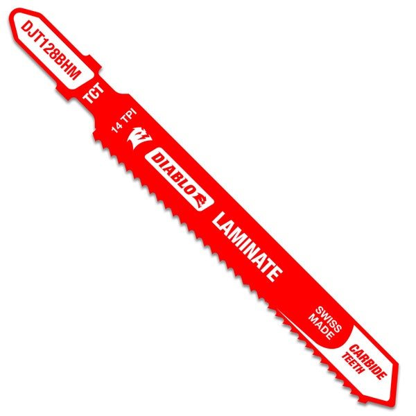 Diablo DJT128BHM 3 - 5/8 in. 14 TPI Carbide T - Shank Jig Saw Blade for Laminate - Lined Out Diablo DJT128BHM 3 - 5/8 in. 14 TPI Carbide T - Shank Jig Saw Blade for LaminateJigsaw Accessories