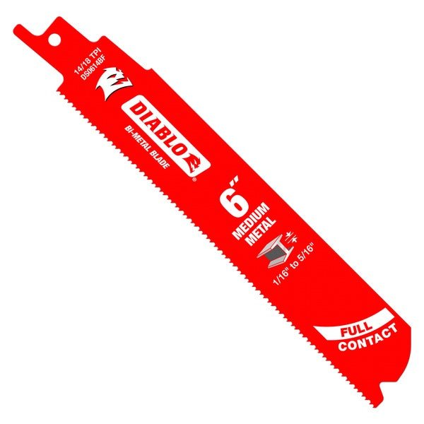 Diablo DS0614BF5 6 in. Bi - Metal Recip Blade for Medium Metal Cutting (3/32 in. to 5/16 in.) (5 - Pack) - Lined Out Diablo DS0614BF5 6 in. Bi - Metal Recip Blade for Medium Metal Cutting (3/32 in. to 5/16 in.) (5 - Pack)Saw Blades
