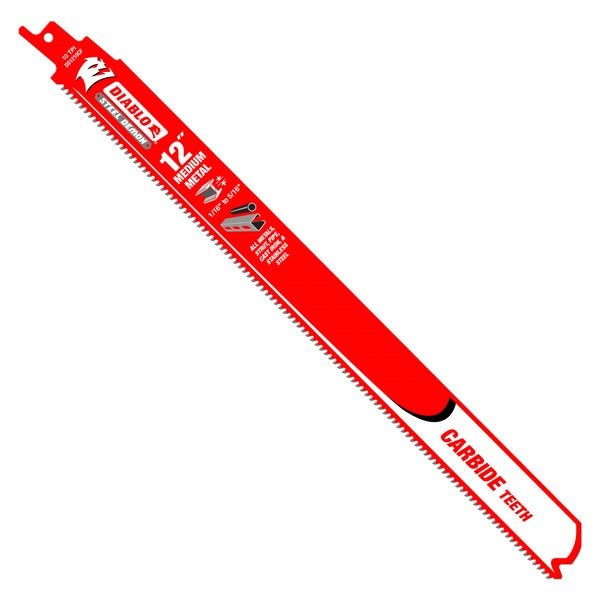 Diablo DS1210CF3 12 in. Steel Demon Carbide Recip Blades for Medium Metal (1/16 in. - 5/16 in.) Cutting (3 - Pack) - Lined Out Diablo DS1210CF3 12 in. Steel Demon Carbide Recip Blades for Medium Metal (1/16 in. - 5/16 in.) Cutting (3 - Pack)Saw Blades
