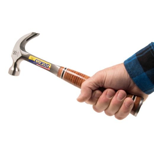 Estwing E16C 16 Oz Curve Claw Hammer With Leather Grip - Lined Out Estwing E16C 16 Oz Curve Claw Hammer With Leather GripHammers