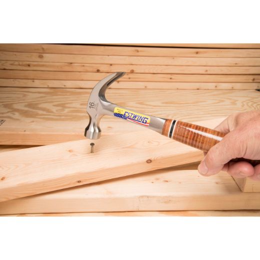 Estwing E16C 16 Oz Curve Claw Hammer With Leather Grip - Lined Out Estwing E16C 16 Oz Curve Claw Hammer With Leather GripHammers