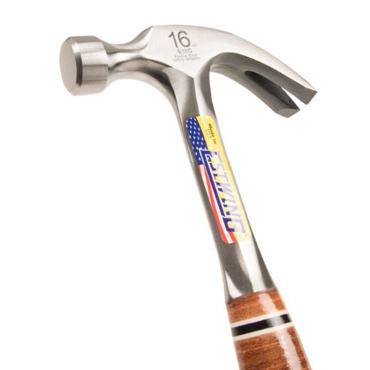 Estwing E16C 16 Oz Curve Claw Hammer With Leather Grip - Lined Out Estwing E16C 16 Oz Curve Claw Hammer With Leather GripHammers