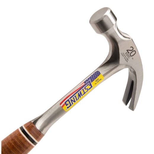 Estwing E20C 20 Oz Curve Claw Hammer With Leather Grip - Lined Out Estwing E20C 20 Oz Curve Claw Hammer With Leather GripHammers