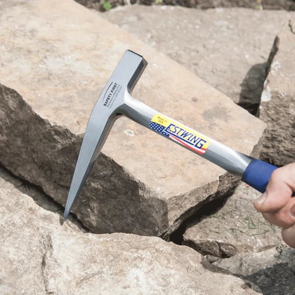 Estwing E3 - 13P 13oz Lightweight Rock Pick w/ Blue Vinyl Shock Reduction Grip (Smooth Face) - Lined Out Estwing E3 - 13P 13oz Lightweight Rock Pick w/ Blue Vinyl Shock Reduction Grip (Smooth Face)Hammers