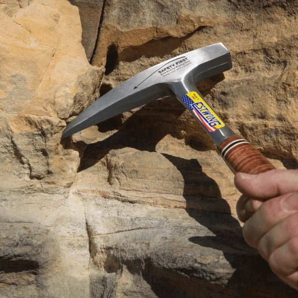 Estwing E30 22oz Solid Steel Rock Geological Hammer Pick w/ Pointed Tip and Leather Grip - Lined Out Estwing E30 22oz Solid Steel Rock Geological Hammer Pick w/ Pointed Tip and Leather GripHammers