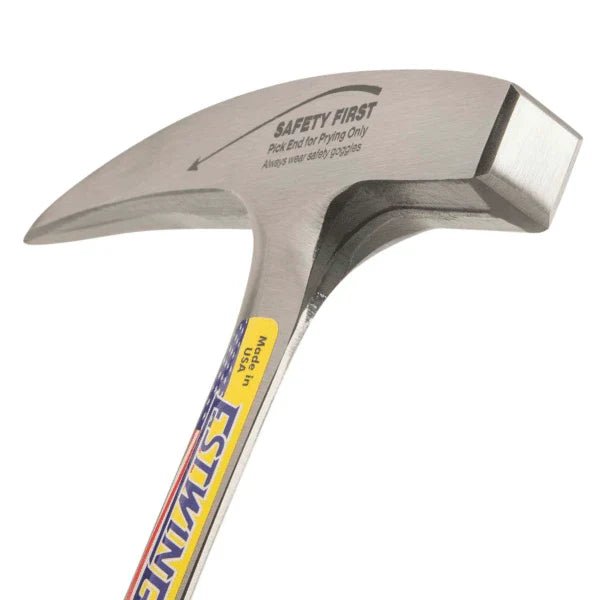 Estwing E30 22oz Solid Steel Rock Geological Hammer Pick w/ Pointed Tip and Leather Grip - Lined Out Estwing E30 22oz Solid Steel Rock Geological Hammer Pick w/ Pointed Tip and Leather GripHammers