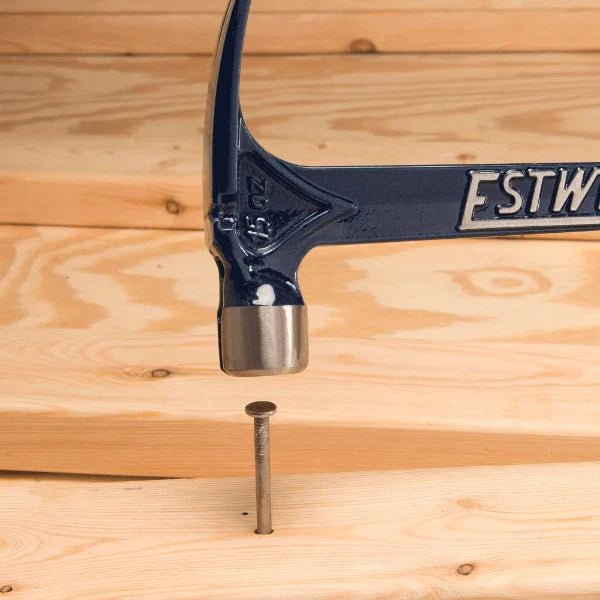 Estwing E6 - 15SR 15oz Blue Vinyl Gripped Ultra Framing Hammer - Short Handle (Smooth Face) - Lined Out Estwing E6 - 15SR 15oz Blue Vinyl Gripped Ultra Framing Hammer - Short Handle (Smooth Face)Hammers