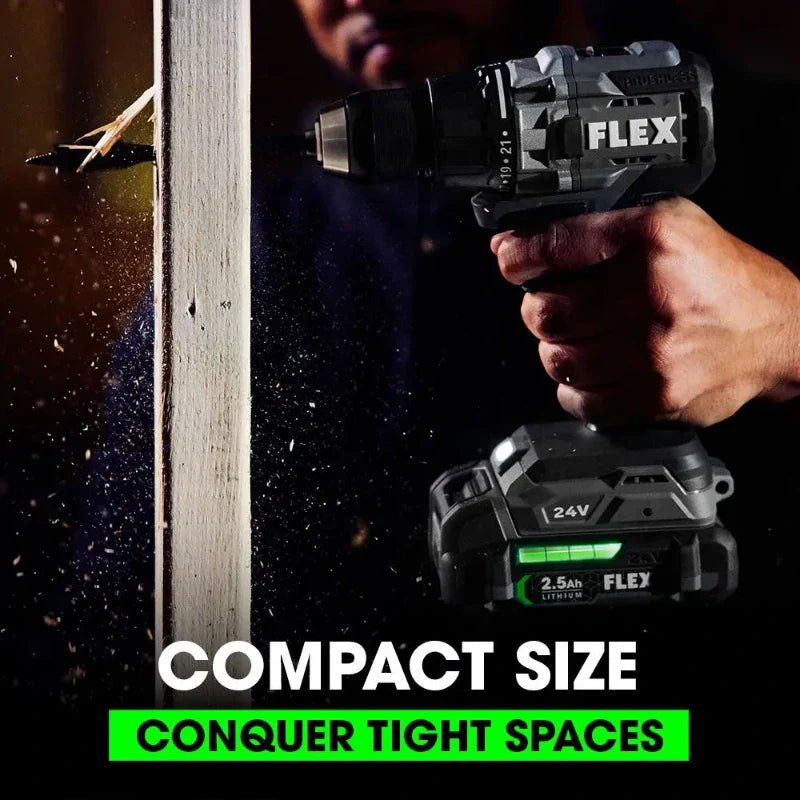 FLEX FX1151 - 2A 24V 1/2" 2 Speed Drill Driver Kit - Lined Out FLEX FX1151 - 2A 24V 1/2" 2 Speed Drill Driver KitHandheld Power Drills