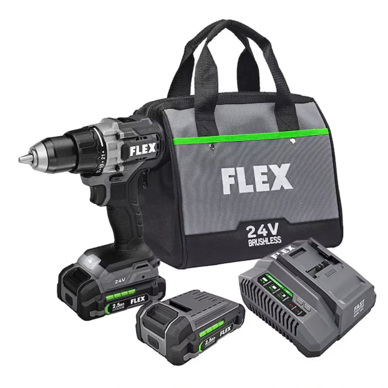 FLEX FX1151 - 2A 24V 1/2" 2 Speed Drill Driver Kit - Lined Out FLEX FX1151 - 2A 24V 1/2" 2 Speed Drill Driver KitHandheld Power Drills