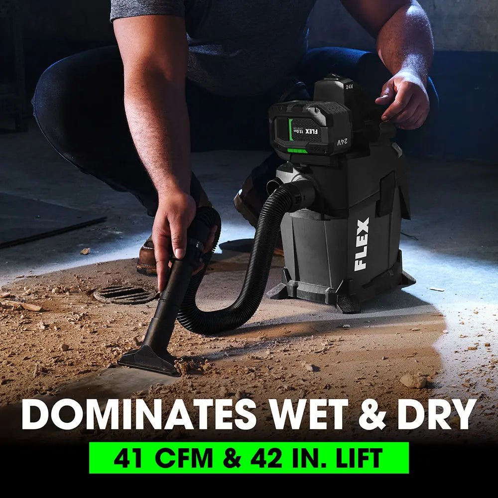 FLEX FX5221 - Z 1.6 Gallon Wet/Dry Vacuum (Tool Only) - Lined Out FLEX FX5221 - Z 1.6 Gallon Wet/Dry Vacuum (Tool Only)Vacuums
