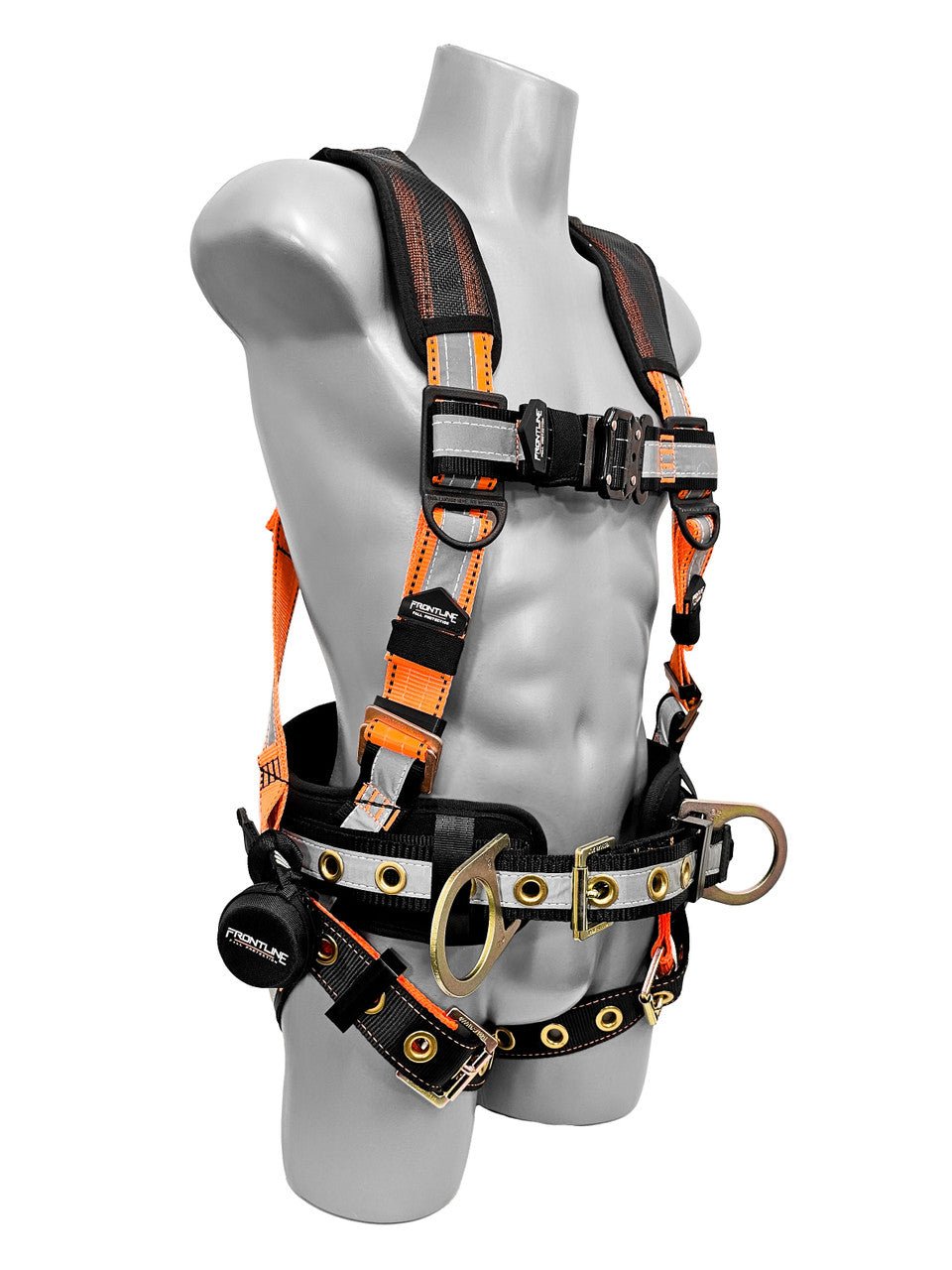 Frontline 100RCTB Combat Reflective Construction Full Body Harness with Tongue Buckle Legs and Trauma Straps S - Lined OutFrontline 100RCTB Combat Reflective Construction Full Body Harness with Tongue Buckle Legs and Trauma Straps SWork Safety Harnesses