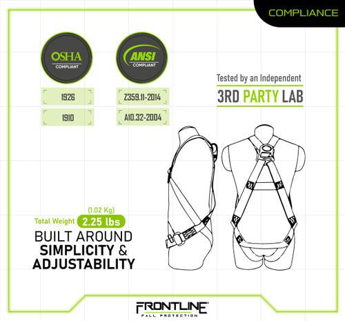 Frontline 100VMB Combat Economy Series Full Body Harness (Uni) Universal - Lined Out Frontline 100VMB Combat Economy Series Full Body Harness (Uni) UniversalWork Safety Harnesses