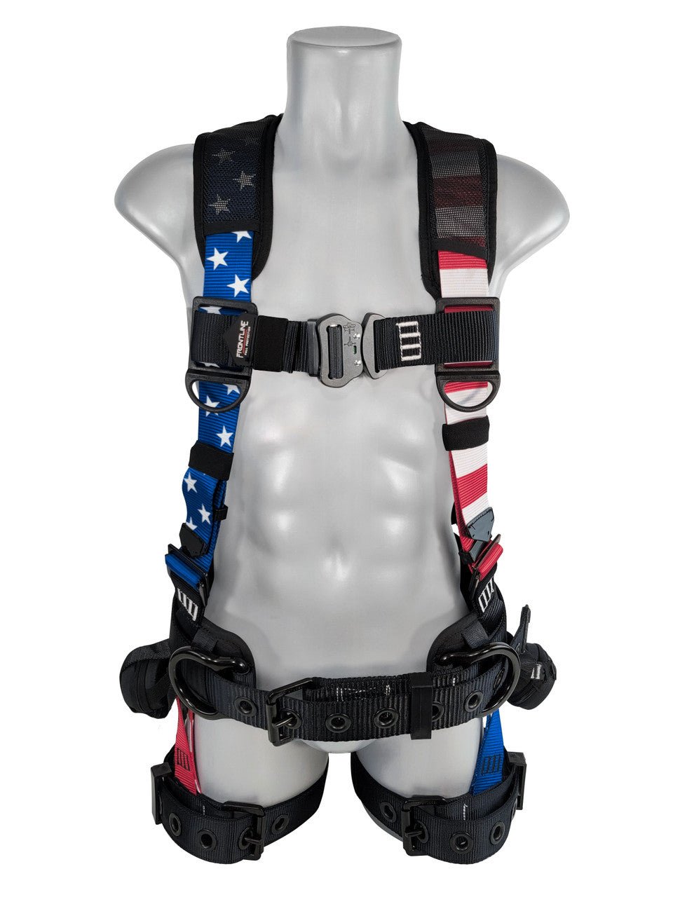 Frontline 110CTB - AM American Style Full Body Harness with Aluminum Hardware and Suspension Trauma Straps M/L - Lined Out Frontline 110CTB - AM American Style Full Body Harness with Aluminum Hardware and Suspension Trauma Straps M/LWork Safety Harnesses