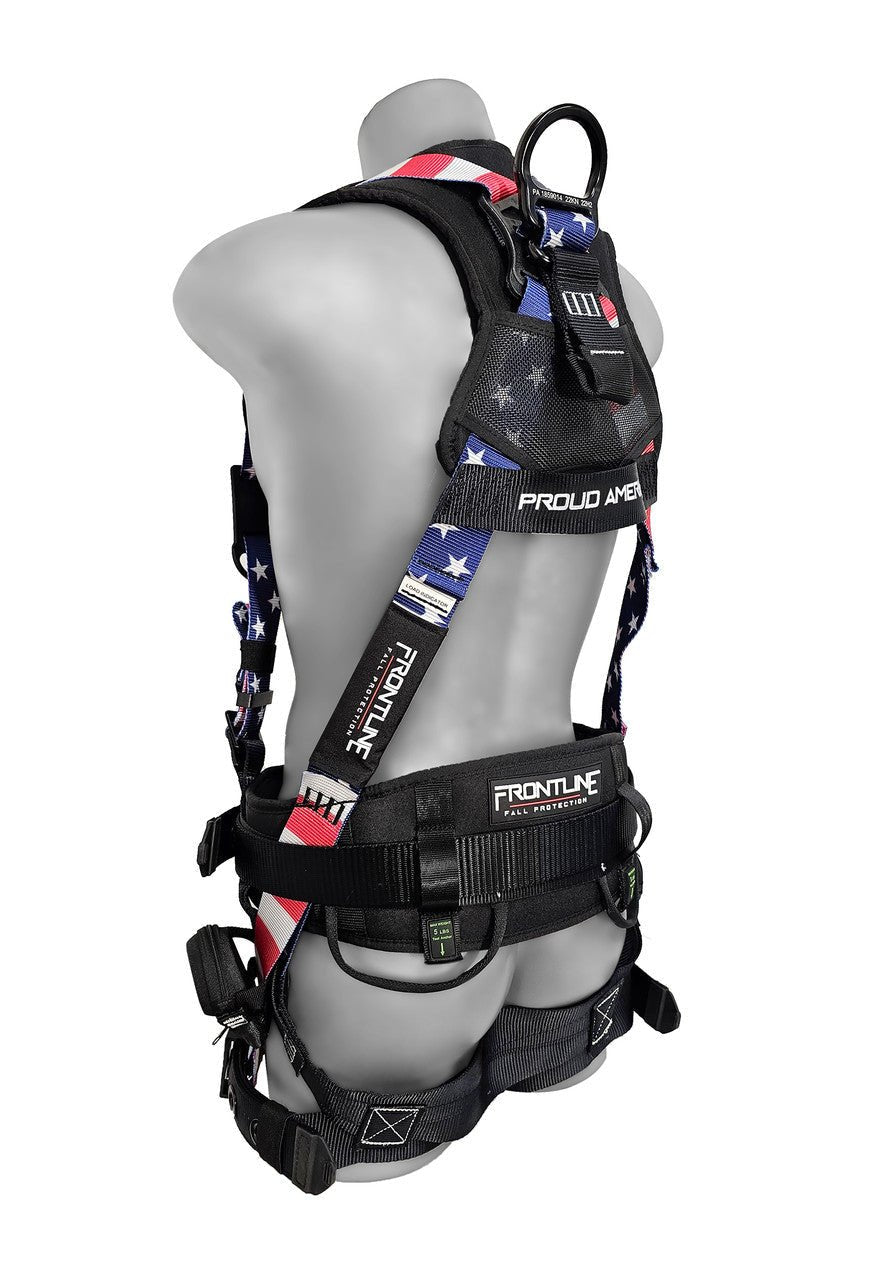 Frontline 110CTB - AM American Style Full Body Harness with Aluminum Hardware and Suspension Trauma Straps S - Lined Out Frontline 110CTB - AM American Style Full Body Harness with Aluminum Hardware and Suspension Trauma Straps SWork Safety Harnesses