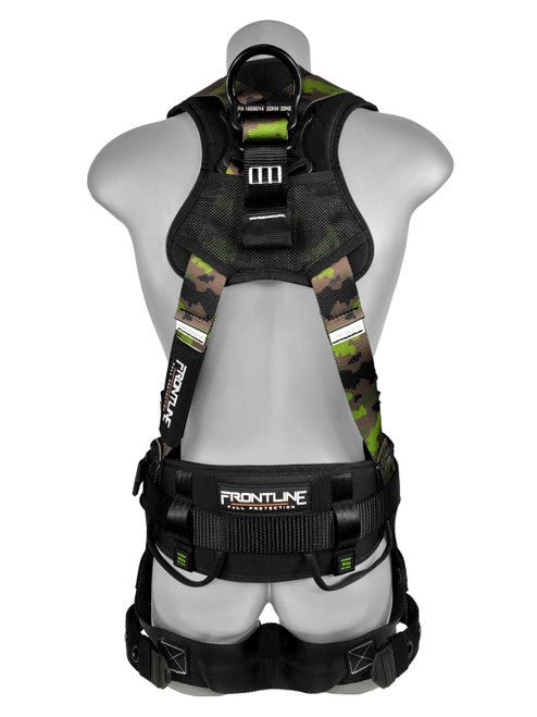 Frontline 110CTB - CF Camouflage Full Body Harness with Aluminum Hardware and Suspension Trauma Straps XL/2X - Lined Out Frontline 110CTB - CF Camouflage Full Body Harness with Aluminum Hardware and Suspension Trauma Straps XL/2XWork Safety Harnesses