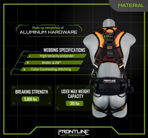 Frontline 110CTB Combat Lite Full Body Harness all Aluminum Hardware and Suspension Trauma Straps XL/2X - Lined Out Frontline 110CTB Combat Lite Full Body Harness all Aluminum Hardware and Suspension Trauma Straps XL/2XWork Safety Harnesses
