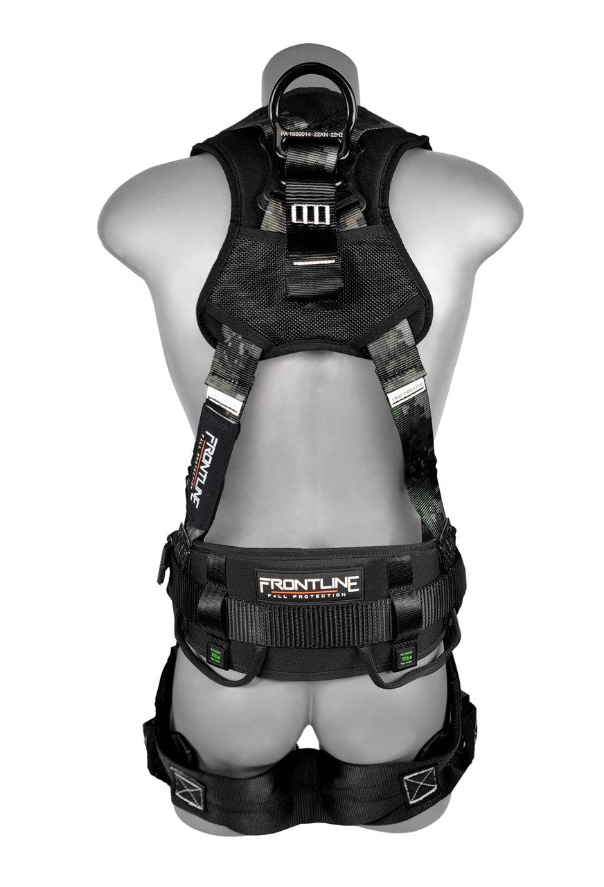 Frontline 110CTB - DC Digital Camo Full Body Harness with Aluminum Hardware and Suspension Trauma Straps XL/2X - Lined Out Frontline 110CTB - DC Digital Camo Full Body Harness with Aluminum Hardware and Suspension Trauma Straps XL/2XWork Safety Harnesses
