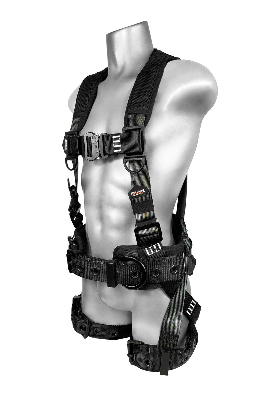 Frontline 110CTB - DC Digital Camo Full Body Harness with Aluminum Hardware and Suspension Trauma Straps XL/2X - Lined Out Frontline 110CTB - DC Digital Camo Full Body Harness with Aluminum Hardware and Suspension Trauma Straps XL/2XWork Safety Harnesses