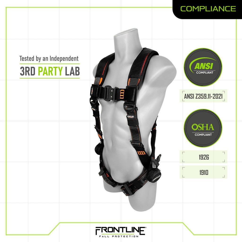 Frontline 110VTB Combat Lite Vest Style Harness with Aluminum Hardware and Suspension Trauma Straps 3X/4X - Lined Out Frontline 110VTB Combat Lite Vest Style Harness with Aluminum Hardware and Suspension Trauma Straps 3X/4XWork Safety Harnesses