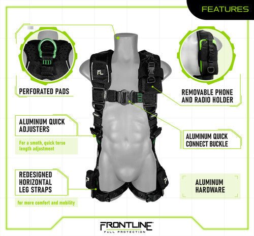 Frontline 250VTB Elite Vest Style Harness with Aluminum Hardware and Suspension Trauma Straps M/L - Lined Out Frontline 250VTB Elite Vest Style Harness with Aluminum Hardware and Suspension Trauma Straps M/LWork Safety Harnesses