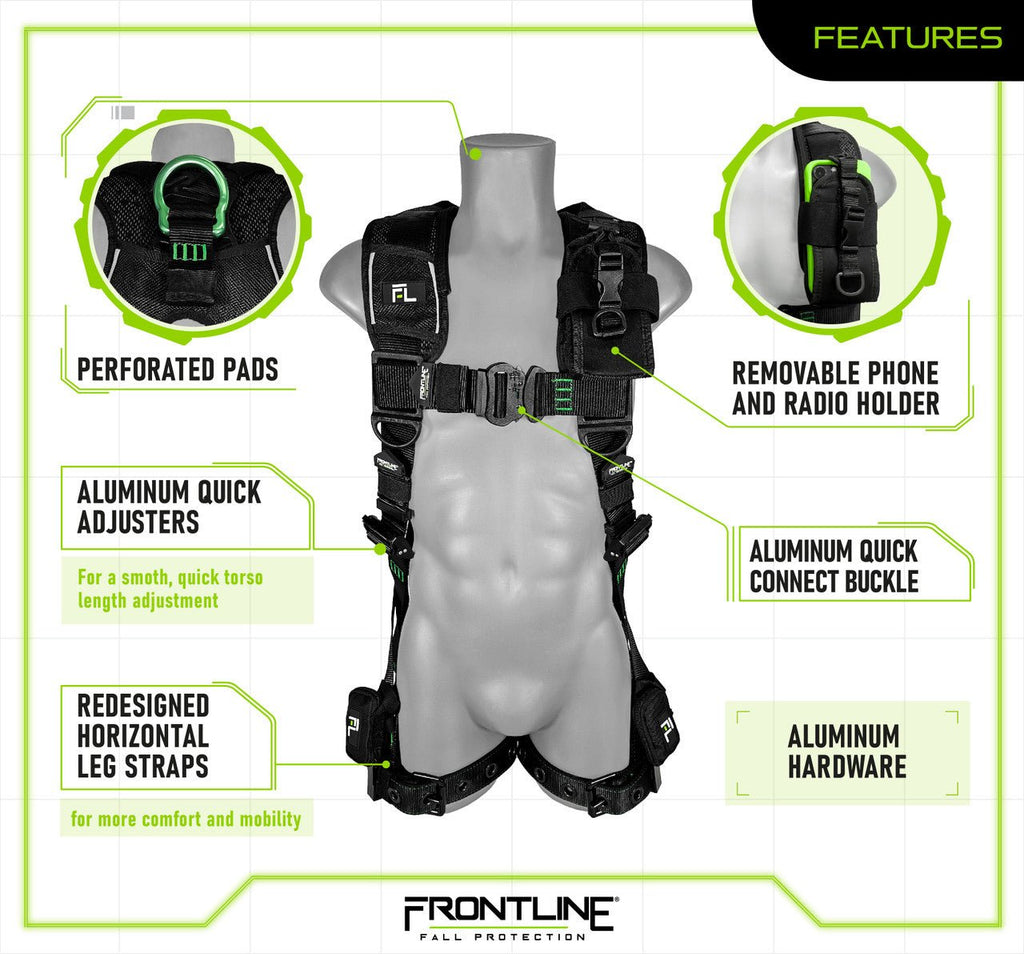 Frontline 250VTB Elite Vest Style Harness with Aluminum Hardware and Suspension Trauma Straps S - Lined Out Frontline 250VTB Elite Vest Style Harness with Aluminum Hardware and Suspension Trauma Straps SWork Safety Harnesses