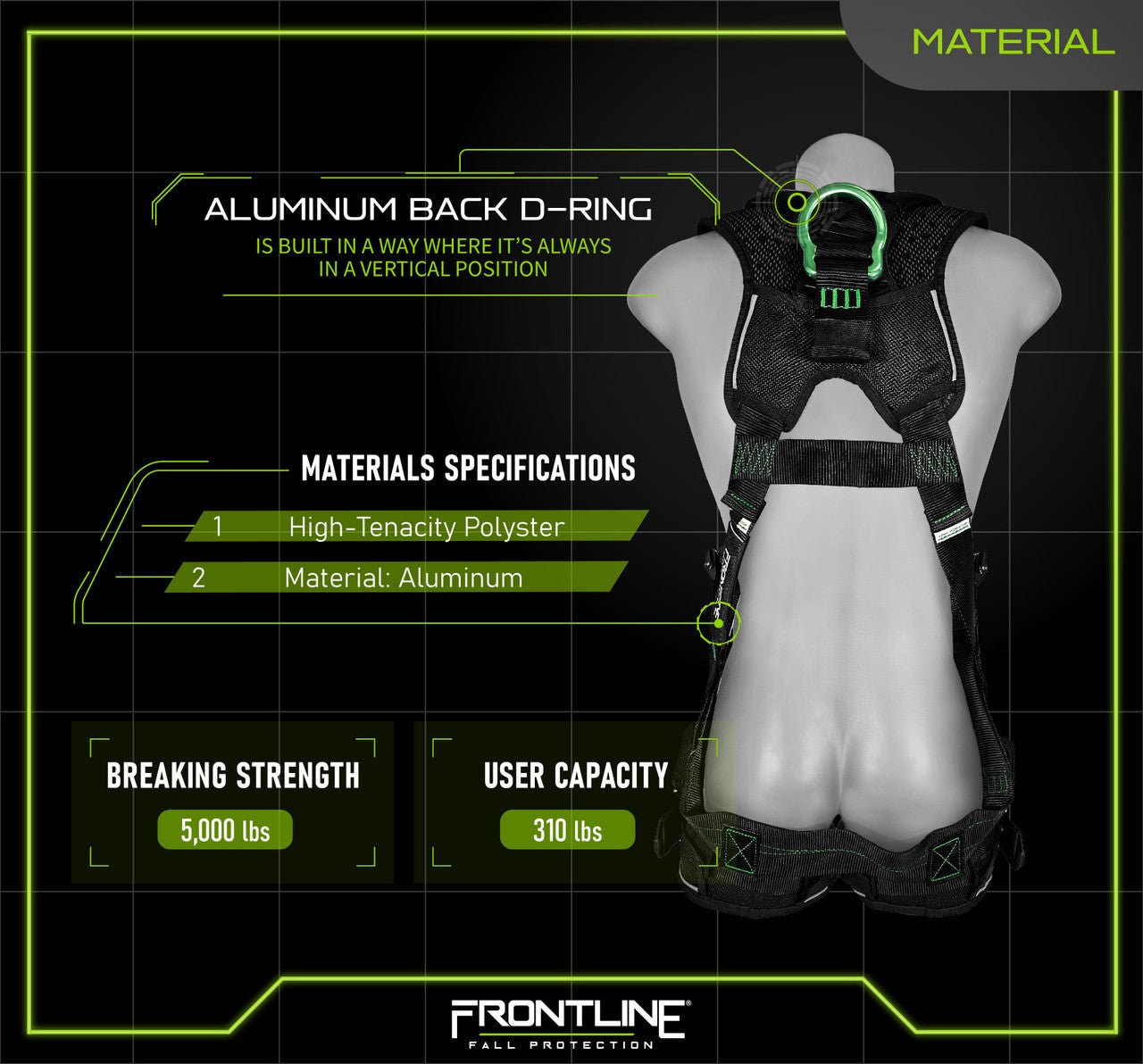 Frontline 250VTB Elite Vest Style Harness with Aluminum Hardware and Suspension Trauma Straps S - Lined Out Frontline 250VTB Elite Vest Style Harness with Aluminum Hardware and Suspension Trauma Straps SWork Safety Harnesses