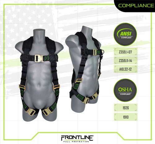 Frontline 310VQC Patriot Vest Style Harness with Airflo and Quick Connect Buckles - Made in USA 2XL - Lined Out Frontline 310VQC Patriot Vest Style Harness with Airflo and Quick Connect Buckles - Made in USA 2XLWork Safety Harnesses