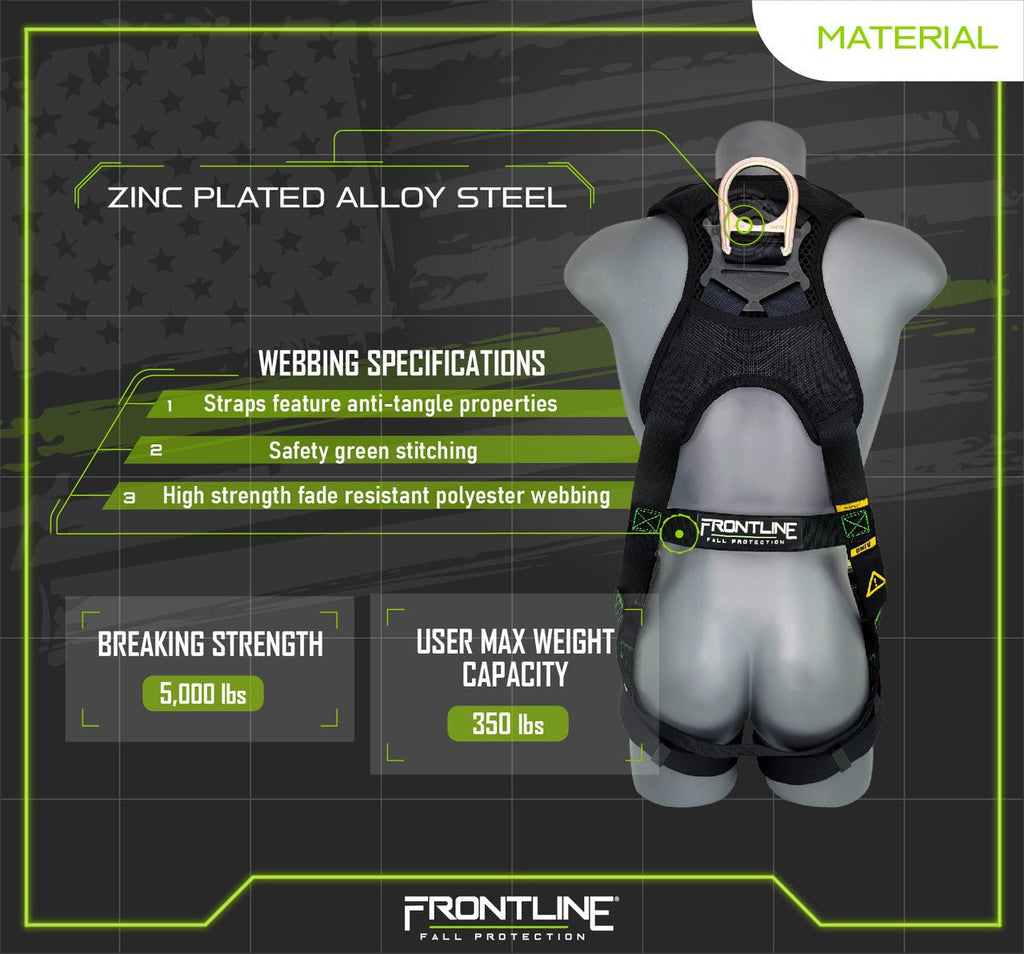 Frontline 310VQC Patriot Vest Style Harness with Airflo and Quick Connect Buckles - Made in USA XL - Lined Out Frontline 310VQC Patriot Vest Style Harness with Airflo and Quick Connect Buckles - Made in USA XLWork Safety Harnesses