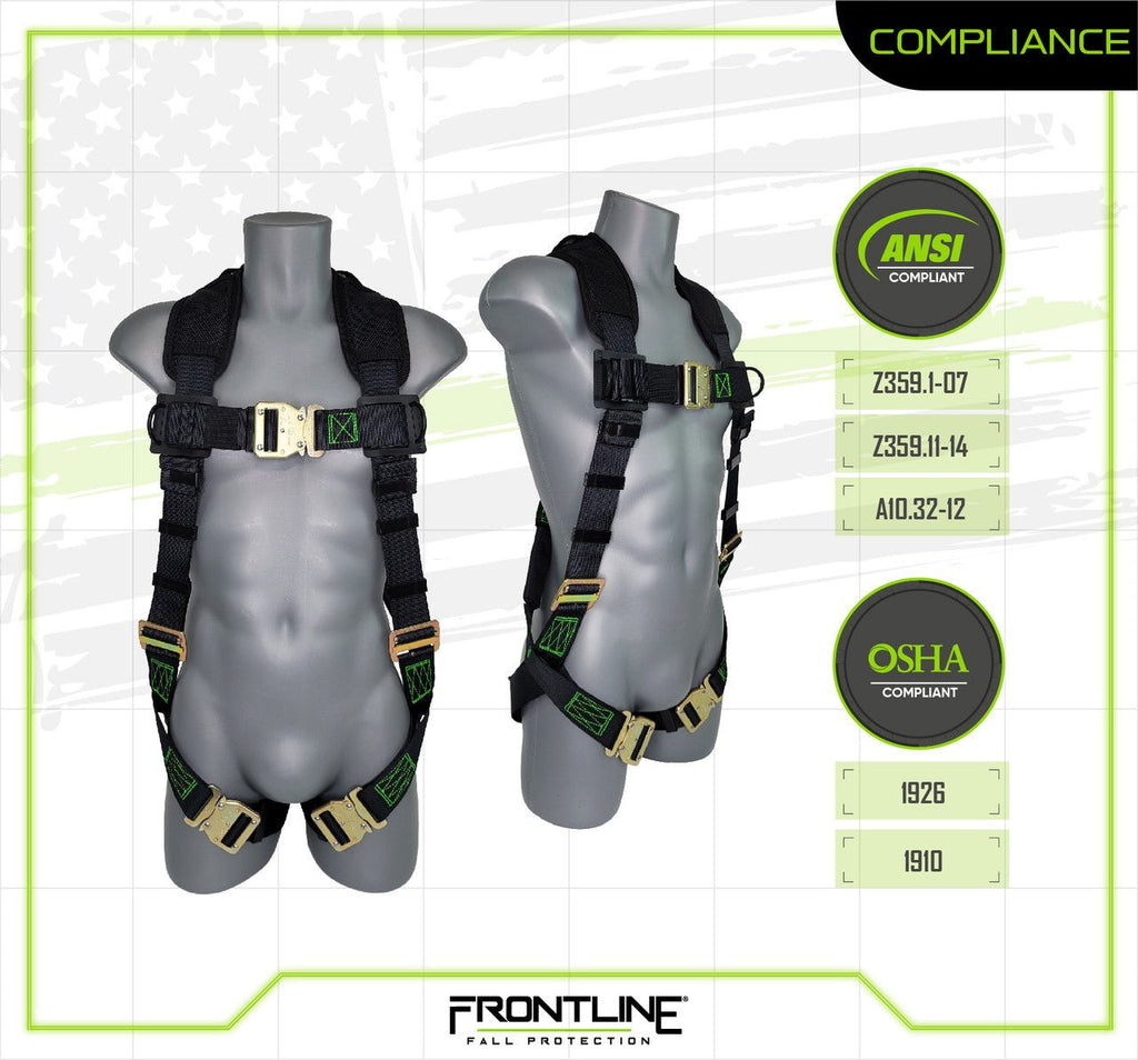 Frontline 310VQC Patriot Vest Style Harness with Airflo and Quick Connect Buckles - Made in USA XL - Lined Out Frontline 310VQC Patriot Vest Style Harness with Airflo and Quick Connect Buckles - Made in USA XLWork Safety Harnesses