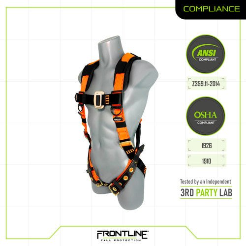Frontline 50VTB Combat Economy Series Full Body Harness with Tongue Buckle Belt 3X/4X - Lined Out Frontline 50VTB Combat Economy Series Full Body Harness with Tongue Buckle Belt 3X/4XWork Safety Harnesses