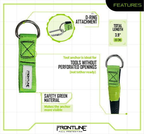 Frontline ACTLDR ToolGrip 4 lbs Webbing Tool D - Ring Anchor - Lined Out Frontline ACTLDR ToolGrip 4 lbs Webbing Tool D - Ring AnchorWork Safety Harnesses
